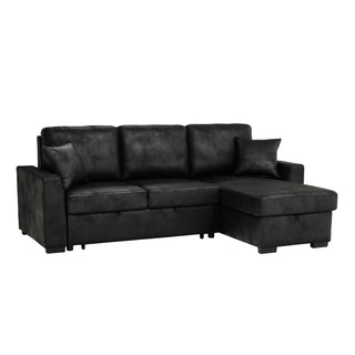 Upholstered Sectional With Pull-Out Bed And Chaise Storage