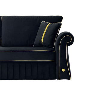 Sofa With Rolled Arms, 3 Seater Couch, Living Room Accent