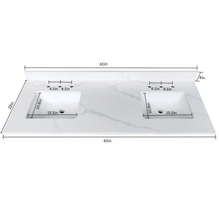 Bathroom Vanity Top With Undermount Sink, 3 Pre Drilled Holes