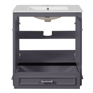 Bathroom Vanity With Sink, Cabinet & 2 Soft Closing Doors & Adjustable Shelf