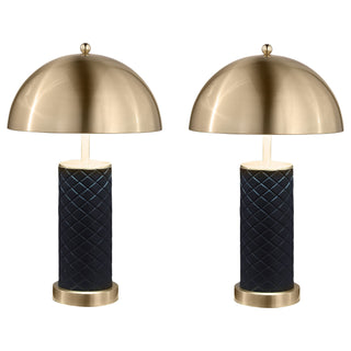 Mantova - Dome Quilted Lamp (Set of 2) - Black