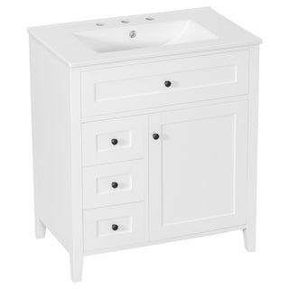 Modern Bathroom Vanity With Sink, 3 Drawers And Adjustable Shelf