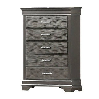 1 Piece Chest With Unique Drawers - Gray