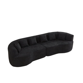 Curved Sectional Sofa With 6 Pillows