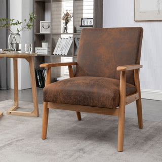 Wide Arm Chair - Light Brown