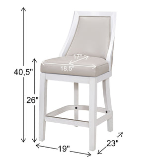 Modern Swivel Stool With Tall Back