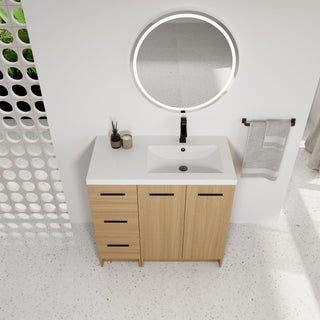 Wall Mounted Floating Bathroom Vanity With Sink, Door & Drawers Modular Cabinet