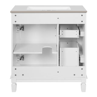 Bathroom Vanity With Sink, Cabinet With 2 Drawers And Adjustable Shelf