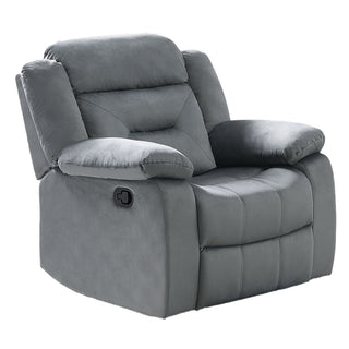Modern Manual Recliner With Padded Seat And Pillow Arms