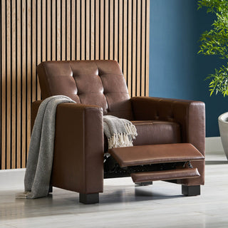 Langseth - Contemporary Tufted Pushback Recliner - Dark Brown