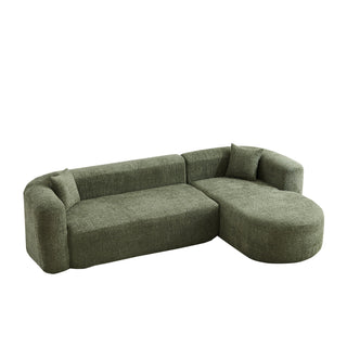 L - Shape Boneless Cloud Couch With 2 Throw Pillows For Living Room