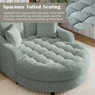 Modern Chaise Lounge Upholstered Sofa Couch With Tufted Seat And Detachable Pillows For Living Room