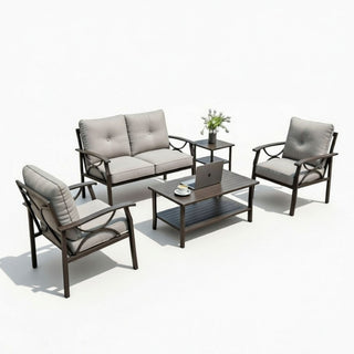 Patio Furniture Set With Coffee Table And Cushions For Backyard