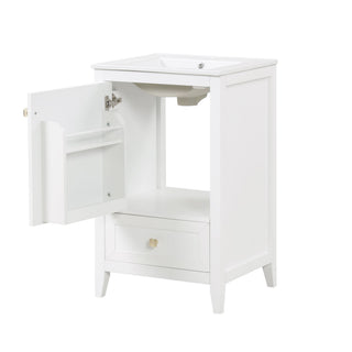 Bathroom Vanity With Sink, Soft Closing Cabinet Door, Storage Rack And Drawer