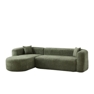 L - Shape Boneless Cloud Couch With 2 Throw Pillows For Living Room