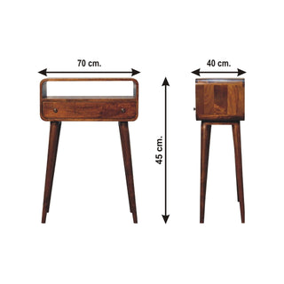 Curved Chestnut Console Table