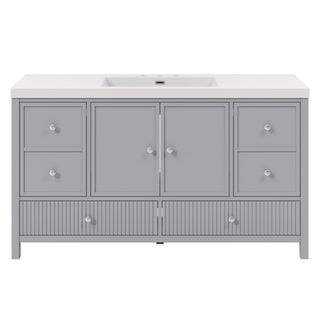 Bathroom Vanity With Separate Sink, Soft Close Doors And 4 Drawers