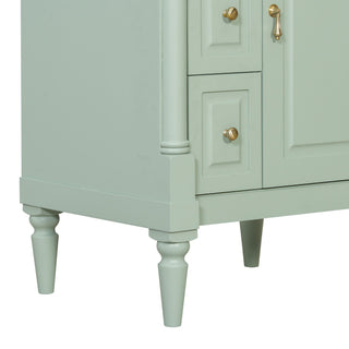 Freestanding Bathroom Vanity With Sink, Adjustable Shelf & Flip Drawer