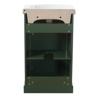 20" Bathroom Vanity With Bulged Sink, Freestanding Single Vanity Set, Soft Close Door