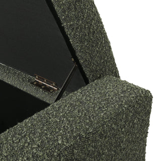 Textured Fabric Ottoman Bench With Hinged Lid
