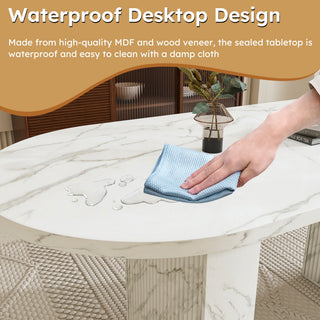 Modern Farmhouse Oval Dining Table With Slim Base