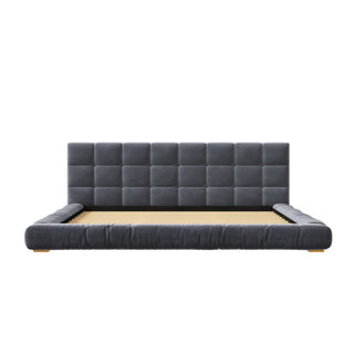 Upholstered Platform Bed Frame With Tufted Headboard