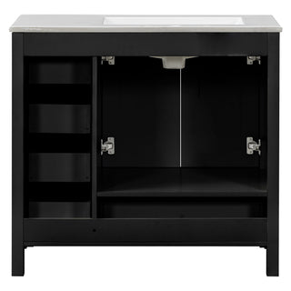 Bathroom Vanity With Sink Combo, 2 Soft Close Doors And 5 Drawers