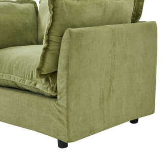 Modern Armchair Sofa With Movable Ottoman