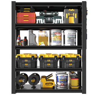 Industrial 5-Tier Adjustable Shelving Unit With Pegboard Heavy-Duty Storage