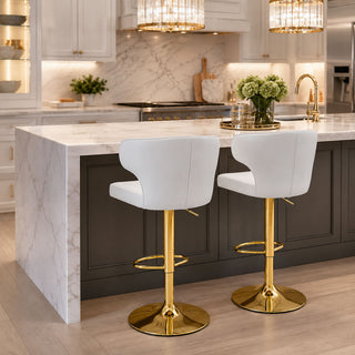 Adjustable Swivel Bar Chair With High Back Support