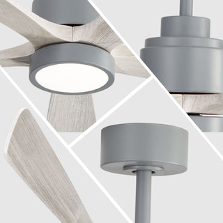 52" Ceiling Fan With Dimmable LED Light And 6 Speed Remote Control - Cement Gray