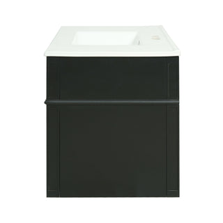 Modern Wall Mounted Floating Cabinet With Double Drawer And Sink