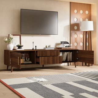 TV Stand With 2 Drawers, Media Console Table - Walnut