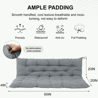 3 Seater Outdoor Porch Swing Cushion With Backrest