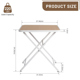 4 Piece Set Of Modern Striped Single Chairs With Folding Square Table