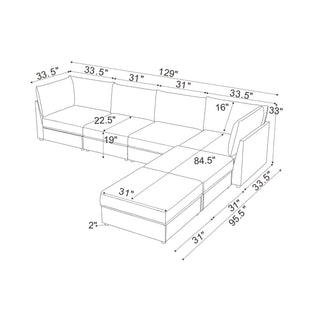 Modern Reversible Modular Sectional