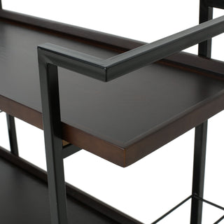 Modern Industrial Bar Cart With Shelving And Casters