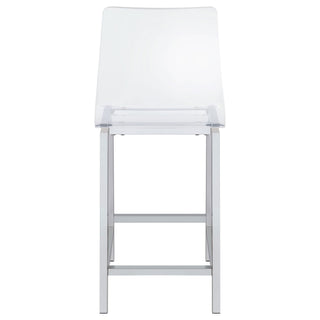 Counter Height Stools With Curved Back Design (Set of 2) - Clear