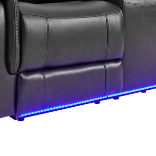 Ian - Power Reclining Sofa With LED & Global Surround System - Charcoal