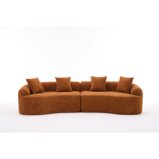 4 Seater Sofa With Fabric, 30D, 60 Hardness Full Sponge, 4 Pillow For Living Room, Home Furniture Sleeper Sectional Sofa For Apartment