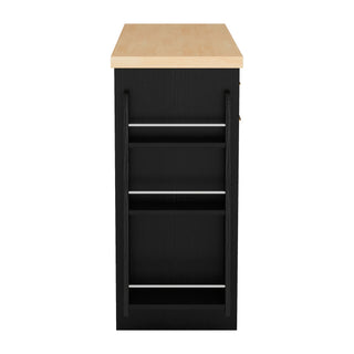 Kitchen Sideboard With Sliding Door Cabinet, 3 Tier Spice Rack