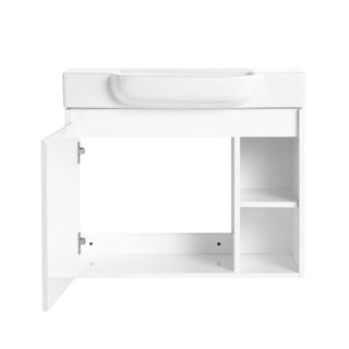 Wall Mounted Bathroom Vanity With Sink & Soft Close Door
