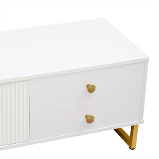 TV Media Console Table, TV Stand With Storage For Living Room - White