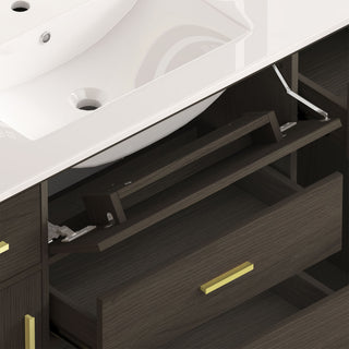 Bathroom Vanity With Abundant Storage 2 Soft Close Doors And 6 Drawers