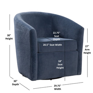 Oaklynn - Barrel Style Swivel Accent Chair