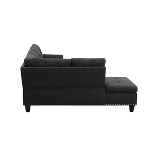 L - Shaped 3 Piece Sectional Sofa With Chaise, Storage Ottoman & Cup Holders