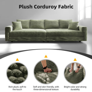 4 Seat Sofa, Modern Comfy Upholstered Sofa Cloud Couch, Deep Seat Couches With Soft Pillows