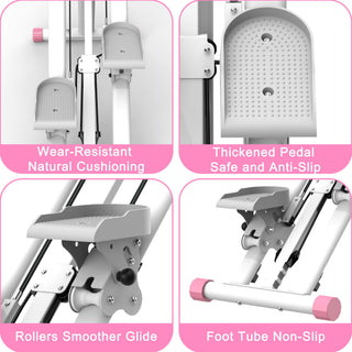 Stair Stepper With Resistance Home Upgrade Vertical Climber Workout Machine For Full Body Exercise - Pink