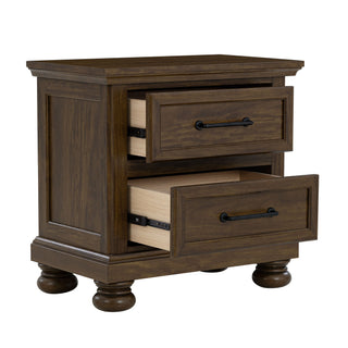2 Drawer Nightstand With USB Charging Station