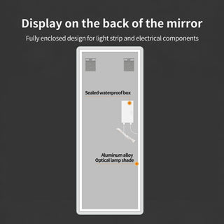 LED Full Length Mirror With Frosted Edge Lighting, 3 Color Temperatures